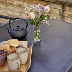 Siena Garden Paco N47122 zahradní stůl ocel, Melamin antracit (matný), břidlicová, antická