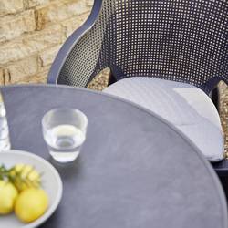 Siena Garden N47121 zahradní stůl ocel, Melamin antracit (matný), břidlicová, antická