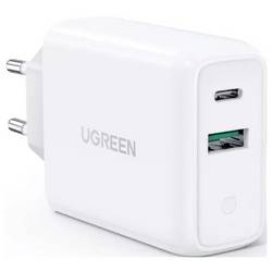 UGREEN 60468 nabíjecí adaptér, USB-C® zásuvka, Zásuvka USB 3.0 A, Dodávka energie, bílá