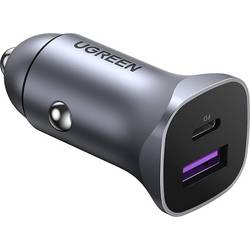 UGREEN 40858 Dobíjecí stanice pro automobily, USB 2.0 zásuvka A, USB-C® zásuvka, 30 W, Dodávka energie, hliník