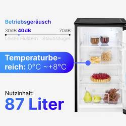 Bomann VS 7255 chladnička Energetická třída (EEK2021): E (A - G) 87 l stojící spotřebič černá