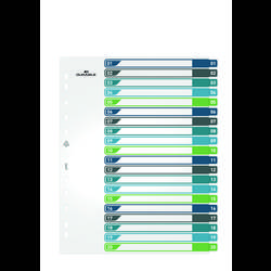 Durable 679727 rejstřík pořadače DIN A4+ 1-20 polypropylen barevně tříděná 20 karet 679727