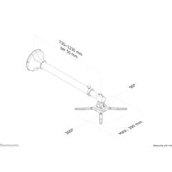 Neomounts BEAMER-W100SILVER držák projektoru na zeď naklápěcí, otočný Vzdálenost od stěny (max.): 123 cm stříbrná
