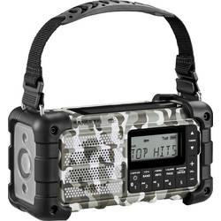 Sangean A500555 Nouzové rádio, DAB+, FM, AUX, USB, Bluetooth, stolní lampa, s akumulátorem, s USB nabíječkou, Solární panel, Arctic Camo
