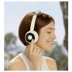 LogiLink BT0072S sluchátka uzavřená (Over Ear) Bluetooth® krémová regulace hlasitosti telefon