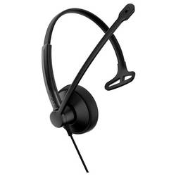 EPOS IMPACT 100 MS Headset otevřená (On Ear) kabelová mono černá Potlačení hluku headset, Vypnutí zvuku mikrofonu, regulace hlasitosti, Tlačítko Microsoft