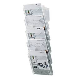 Helit H6103102 H6103102 držák prospektů čiré sklo DIN A4 Počet přihrádek 5 1 ks (š x v x h) 241 x 578 x 150 mm