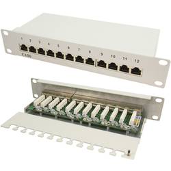 LogiLink NP0041 12 portů síťový patch panel 254 mm (10) CAT 6 1 U pistolová šedá osazený