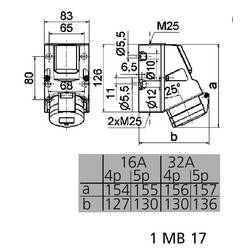 Bals Elektrotechnik 107 107 CEE zásuvka na stěnu, 400 V, 1 ks