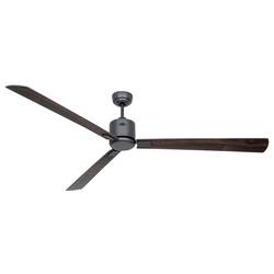 CasaFan ECO NEO III 180-4 BG-NB/KI WiFi Flügel Nussbaum/Kirsche stropní ventilátor 28 W (Ø x v) 180 cm x 360 mm čedičově šedá s dálkovým ovládáním, s