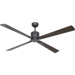 CasaFan ECO NEO III 152 BG-NB/KI Flügel WiFi Nussbaum/Kirsche stropní ventilátor 27 W (Ø x v) 152 cm x 360 mm čedičově šedá s dálkovým ovládáním, s časovačem,