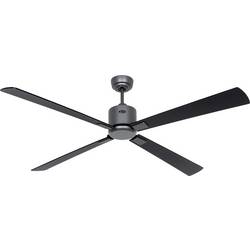 CasaFan ECO NEO III 152 BG-SW/TK WiFi Flügel Schwarz/Teak stropní ventilátor 27 W (Ø x v) 152 cm x 360 mm čedičově šedá s dálkovým ovládáním, s časovačem,