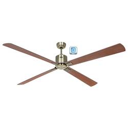 CasaFan ECO NEO III 180-4 MA-NB/KI WiFi Flügel Nussbaum/Kirsche stropní ventilátor 28 W (Ø x v) 180 cm x 360 mm starožitná mosaz s dálkovým ovládáním, s