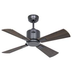 CasaFan ECO NEO III 92 BG-NB/KI WiFi Flügel Nussbaum/Kirsche stropní ventilátor 12 W (Ø x v) 92 cm x 360 mm čedičově šedá s dálkovým ovládáním, s časovačem,