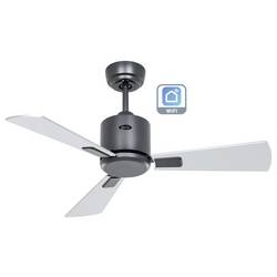 CasaFan ECO NEO III 92 BG-WN/SI WiFi Flügel Wenge/silber stropní ventilátor 12 W (Ø x v) 92 cm x 360 mm čedičově šedá s dálkovým ovládáním, s časovačem, vhodný