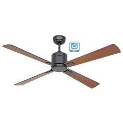 CasaFan ECO NEO III 132 BG-NB/KI WiFi Flügel Nussbaum/Kirsche stropní ventilátor 27 W (Ø x v) 132 cm x 360 mm čedičově šedá s dálkovým ovládáním, s časovačem,