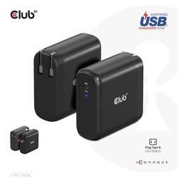 club3D CAC-1908 napájecí adaptér k notebooku, GaN, USB Power Delivery (USB-PD) , 1x USB-C®, 100 W, černá