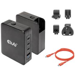 club3D CAC-1917 USB nabíjecí hub, GaN, 1x USB A , 3x USB-C®, 140 W, Dodávka energie, černá