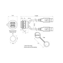 encitech 1310-1035-02 1310-1035-02 USB konektor Typ A, 1.00 m, 1 ks