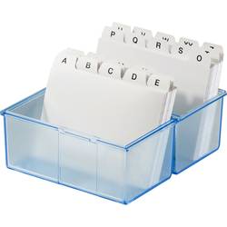 HAN DIN A8 979-64 kartotéční box průsvitná, modrá max. počet karet: 200 karet DIN A8 na šířku vč. 100 linkovaných karet