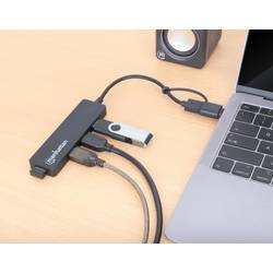 Manhattan 180863 USB Hub 4 porty USB-A USB 3.0 5 GBit/s černá 180863