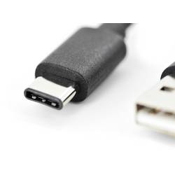 Digitus USB kabel USB 2.0 USB-C ® zástrčka, USB-A zástrčka 1.80 m černá stíněný AK-300154-018-S