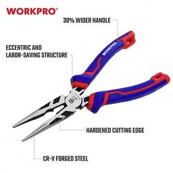 WorkPro WP231021 Univerzální Kleště s dlouhými čelistmi chrom-vanadová ocel 200 mm