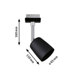 Paulmann Cover svítidla do lištových systémů (230 V) URail GU10 10 W LED černá (matná), chrom