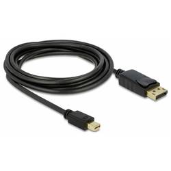 Delock Mini-DisplayPort / DisplayPort kabel Mini DisplayPort konektory, Konektor DisplayPort 3 m černá 82699 4K UHD, pozlacené kontakty Kabel DisplayPort