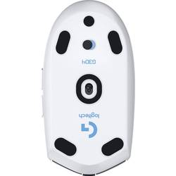 Logitech Gaming G305 optická herní myš, přenos bezdrátový, 6 tlačítko, 12000 dpi, bílá