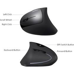 Perixx Perimice-713L optická ergonomická myš, přenos USB, 5 tlačítko, 2000 dpi, černá