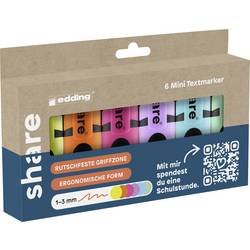 share zvýrazňovač textu 4-0021-6-1000 neonově žlutá, neonově oranžová, neonově růžová, pastelová fialová, pastelová modrá, pastelová zelená 1 mm, 3 mm 1 ks