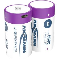 Ansmann LR20 USB-C akumulátor velké mono D Li-Ion 6000 mAh 1.5 V 2 ks