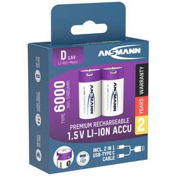 Ansmann LR20 USB-C akumulátor velké mono D Li-Ion 6000 mAh 1.5 V 2 ks
