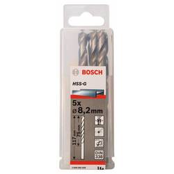 Bosch Accessories 2608585509 HSS kovový spirálový vrták 8.2 mm Celková délka 117 mm broušený DIN 338 válcová stopka 5 ks