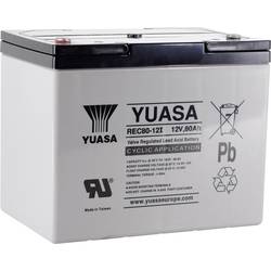 Yuasa REC80-12 YUAREC8012 olověný akumulátor 12 V 80 Ah olověný se skelným rounem (š x v x h) 259 x 212 x 168 mm šroubované M6 nepatrné vybíjení, nenáročné na