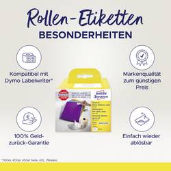 Avery-Zweckform etikety v roli kompatibilní náhradní DYMO 11354, S0722540 57 x 32 mm papír bílá 1000 ks přemístitelné univerzální etikety AS0722540