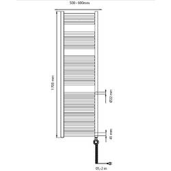 Bosch Home Comfort Heat radiator 4500 1703x600 žebříkový radiátor do koupelny 1000 W bílá