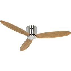 CasaFan ECO PLANO II 132 BN-EN WiFi Flügel Eiche natur stropní ventilátor 28 W (Ø x v) 132 cm x 160 mm chrom (kartáčovaný) s dálkovým ovládáním, s časovačem,