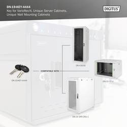 Digitus 19 palec Klíč pro datové skříně černá, stříbrná