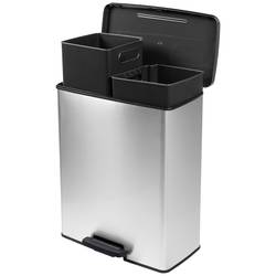 Curver Deco bin slim 254619 odpadkový koš, 52 l, (š x v x h) 486 x 615 x 284 mm, stříbrná, černá, 1 ks