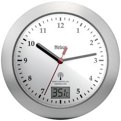 Mebus 41124 DCF nástěnné hodiny 17 cm x 60 mm, stříbrná, vhodné do koupelny / vlhkého prostoru