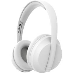 Denver BTH-235W Sluchátka On Ear Bluetooth®, Bez kabelu stereo bílá headset, regulace hlasitosti, Dálkový ovladač, Indikátor nabití mobil