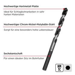 kwb 050660 chrom-molybdenová ocel vrták do betonu 6 mm Celková délka 120 mm šestihran 1 ks