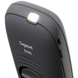 Gigaset E630 DECT, GAP bezdrátový analogový telefon outdoorový, kapesní svítilna, konektor na sluchátka černá