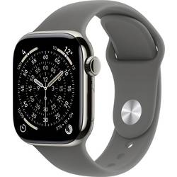 Apple Watch Series 11 GPS + Cellular 42 mm Titanový kryt sportovní náramek Kamenně šedá M/L