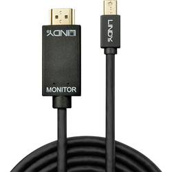 LINDY Mini-DisplayPort / HDMI kabelový adaptér Mini DisplayPort konektory, Zástrčka HDMI-A 3.00 m černá 36928 Kabel DisplayPort