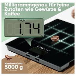 Clatronic KW 3820 Glas schwarz kuchyňská váha digitální digitální Max. váživost=5000 g černá 210 x 180 x 20
