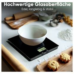 Clatronic KW 3820 Glas schwarz kuchyňská váha digitální digitální Max. váživost=5000 g černá 210 x 180 x 20
