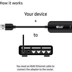 club3D CAC-1420 síťový adaptér 2.5 GBit/s USB 3.2 (Gen 1x1) , RJ45